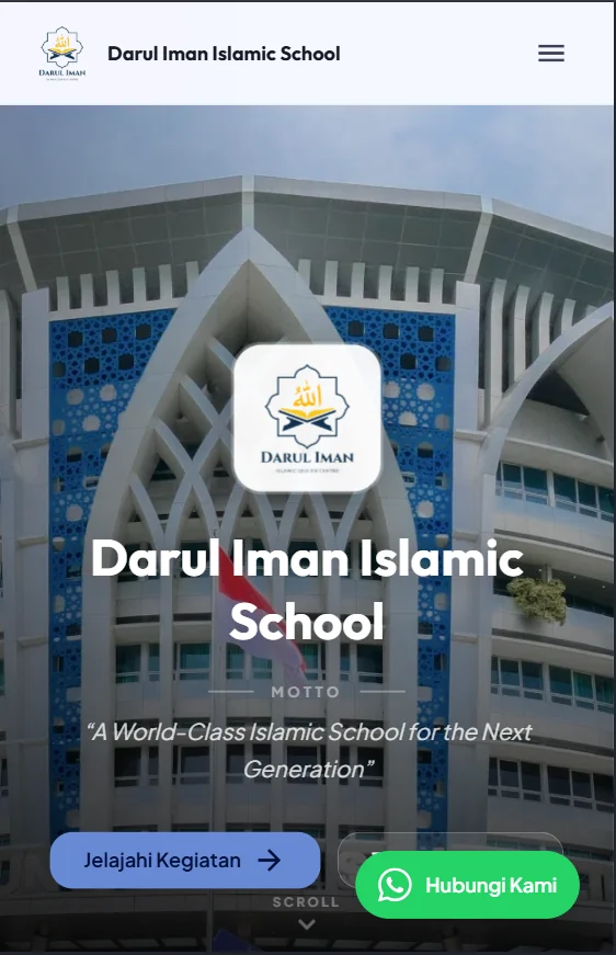 Versi mobile website sekolah Darul Iman