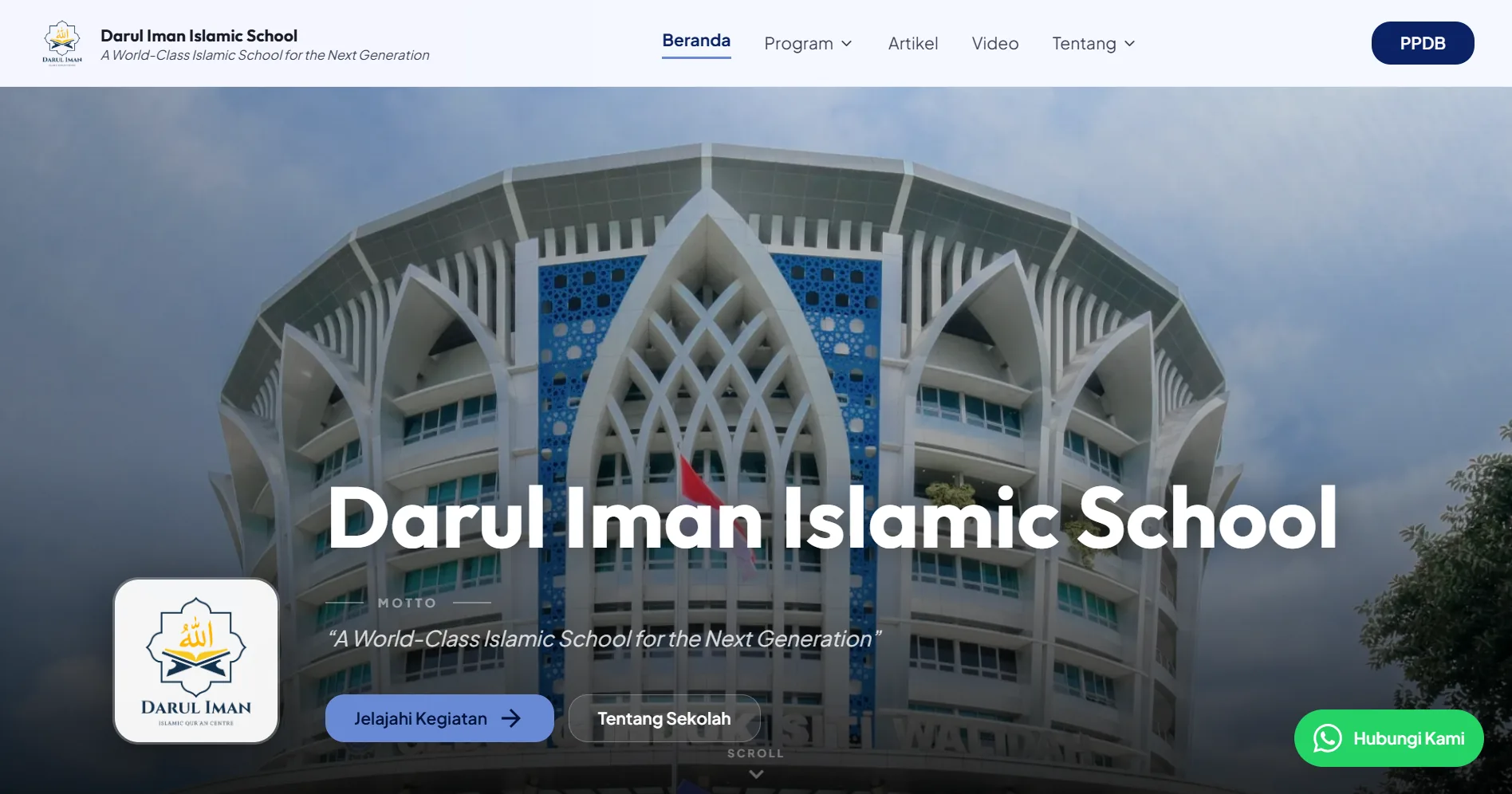 Screenshot website sekolah Darul Iman